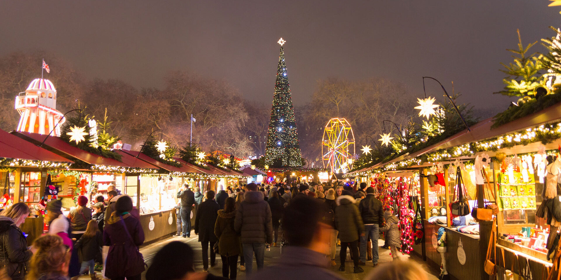 Imágen de un mercadillo navideño en europa